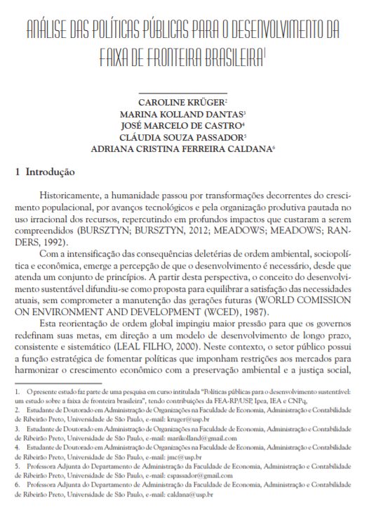análise das políticas públicas para o desenvolvimento da faixa de fronteira brasileira